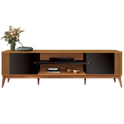 Rack Legacy 160cm Para TV Ate 60 Polegadas EDN Cedro Naturale Preto