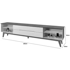 Rack Limit 180cm 2 Gavetas Para TV Ate 65 Polegadas Tebarrot Medidas