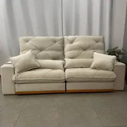 Sofa Isabela Com Molas Ensacadas 4 Lugares Retratil E Reclinavel 250cm Tecido Veludo Zarat Foto Real