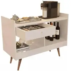 Aparador 4064 Buffet Retro Pes Palito Com Gaveta JB Bechara Perola