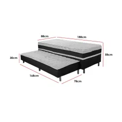 Bicama Box Livina Solteiro Com Molas Ensacadas 88x188x58cm Orthoside Medidas