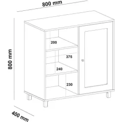 Buffet Charlotte 1 Porta Artely Medidas