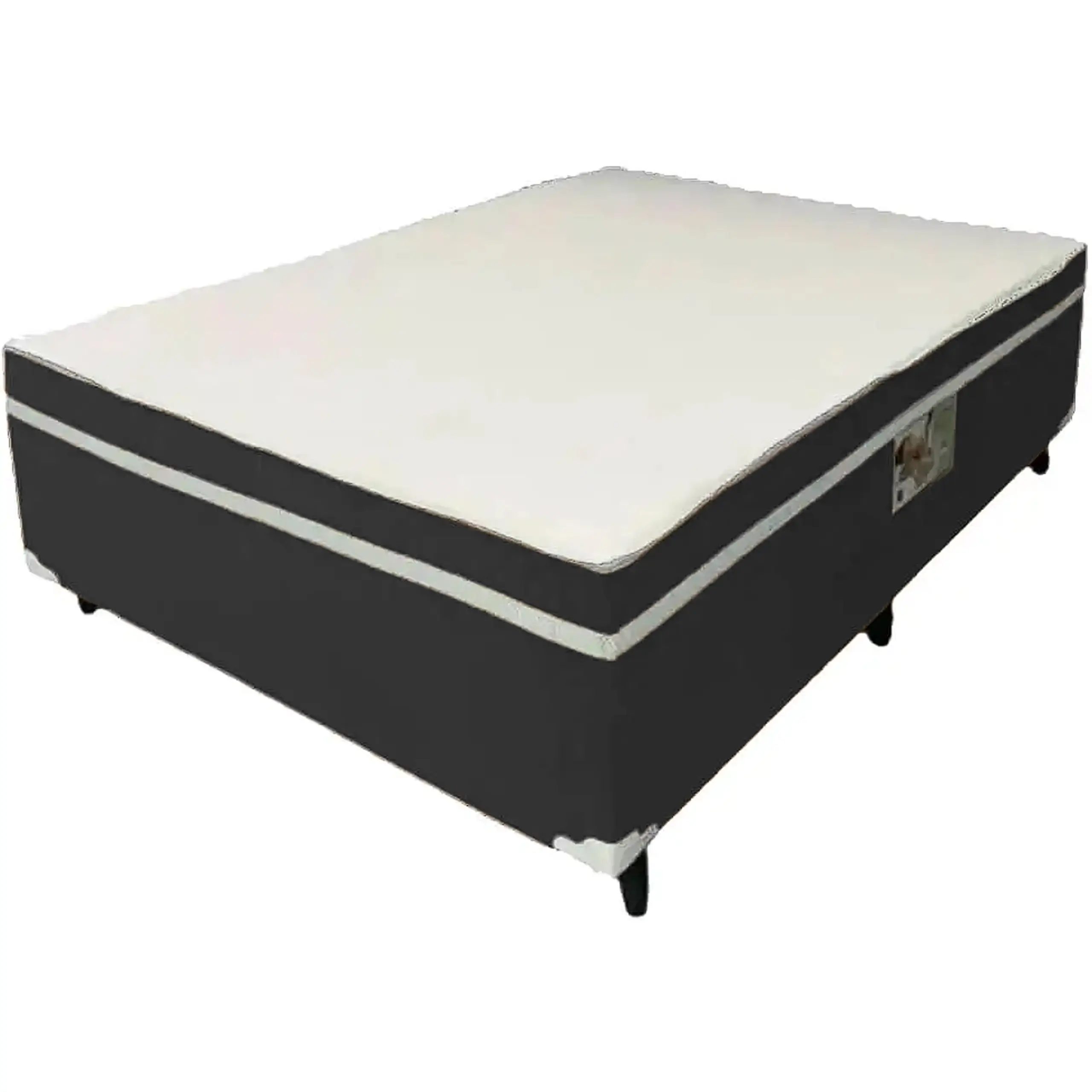 Cama Box Alto Nivel Casal Com Molas Ensacadas 138x188x60cm Preto
