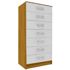 Comoda Macabu 7 Gavetas Pomba Cinamomo Off White