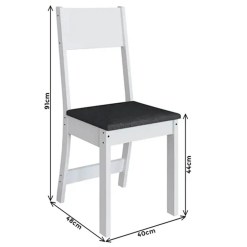 Mesa De Jantar Karla Com 4 Cadeiras Indekes Medidas Cadeira