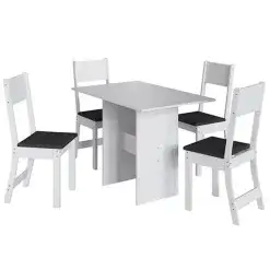 Mesa De Jantar Karla Com 4 Cadeiras Indekes Cor Branco