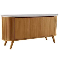 Buffet Luna 3 Portas Ripado LJ Cinamomo Off White