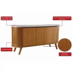 Buffet Luna 3 Portas Ripado LJ Detalhe