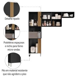 Armario De Cozinha Juma 5 Portas Aramoveis Detalhe