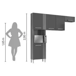 Armario De Cozinha Juma 5 Portas Aramoveis Medidas