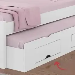 Cama Auxiliar Milenio Solteiro Com 2 Gavetas D Doro Detalhe