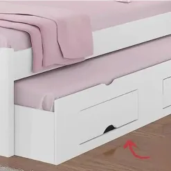 Cama Auxiliar Milenio Solteiro Com 2 Gavetas D Doro Detalhe