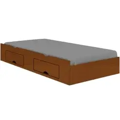 Cama Auxiliar Milenio Solteiro Com 2 Gavetas D Doro Marrom