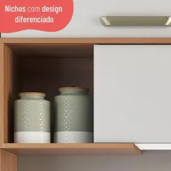 Cozinha Completa Pimenta 10 Portas 2 Gavetas Telasul Detalhe Nicho