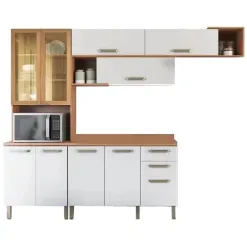 Cozinha Completa Pimenta 10 Portas 2 Gavetas Telasul Freijo Branco