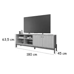 Rack Holanda 180cm Para TV Ate 70 Polegadas Ripado 2 Portas Permobili Medidas
