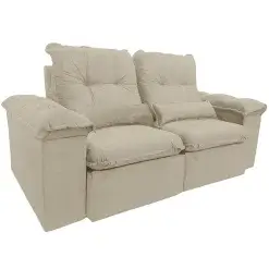 Sofa Arsenal 4 Lugares Retratil E Reclinavel 230cm Tecido Veludo Aifos Bege