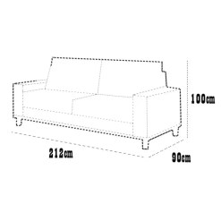 Sofa Grecia Em Linho 4 Lugares Pe Madeira 212cm Aifos Medidas