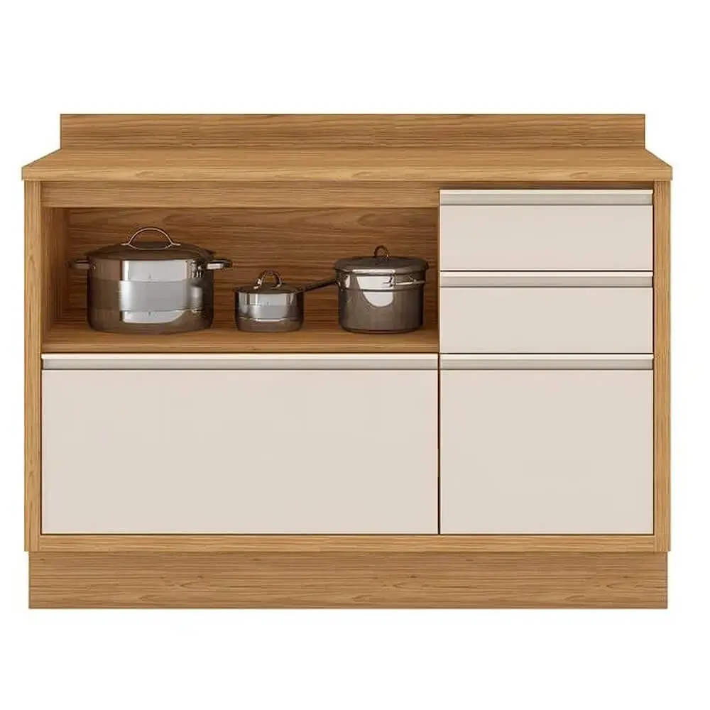 Balcao Lisboa 120cm 1 Porta 4 Gavetas Para Cozinha Itatiaia Interno