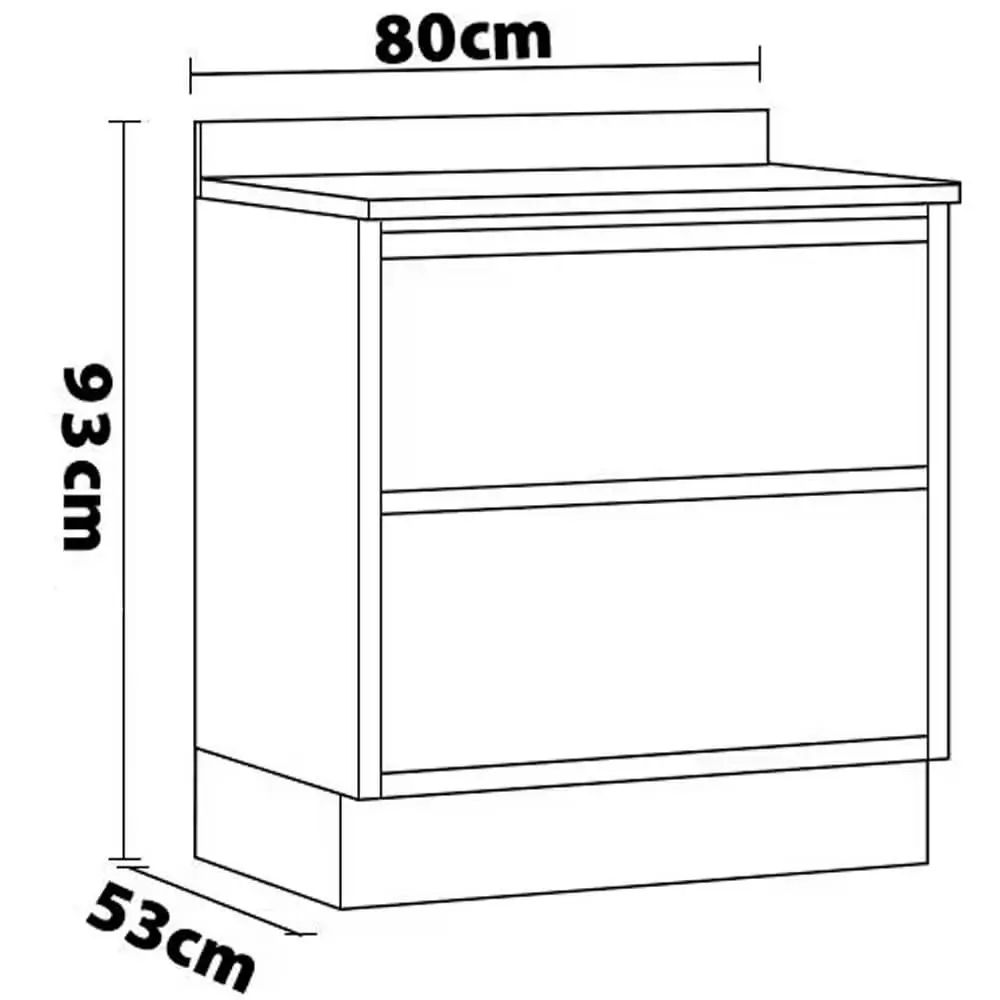 Balcao Lisboa 80cm 1 Porta 1 Gaveta Para Cozinha Itatiaia Medidas