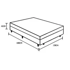 Base Box Bipartida Bau Casal Em Suede 43x188x138 Universal Medidas