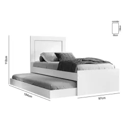 Cama Luara Solteiro Com Cama Auxiliar Cambel Medidas