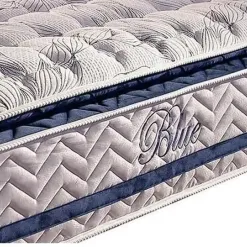 Colchao Blue Solteiro 88cm Paropas De Molas Pocket Com Pillow Top Detalhe
