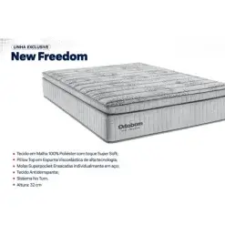 Colchao New Freedom Casal Molas Ensacadas Com Pillow Top 32x188x138cm Ortobom Detalhe
