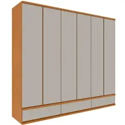 Guarda Roupa Esparta Casal 6 Portas 9 Gavetas Tcil Cinamomo Off White