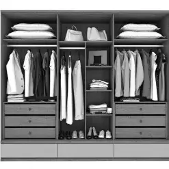 Guarda Roupa Esparta Casal 6 Portas 9 Gavetas Tcil Interno