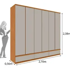 Guarda Roupa Esparta Casal 6 Portas 9 Gavetas Tcil Medidas