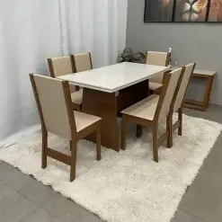 Mesa De Jantar Destak Com 6 Cadeiras Sao Carlos