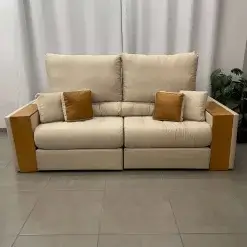 Sofa Sorrento 4 Lugares Retratil E Reclinavel Tecido Linho 230cm Innove Foto Real Cru