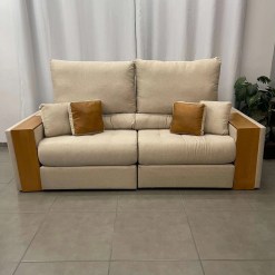 Sofa Sorrento 4 Lugares Retratil E Reclinavel Tecido Linho 230cm Innove Foto Real Cru