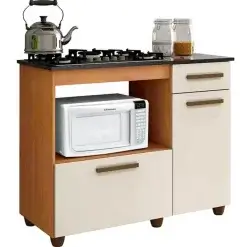 Balcao Violeta Para Cooktop 4 Bocas E Forno 2 Portas 1 Gaveta Kaiki