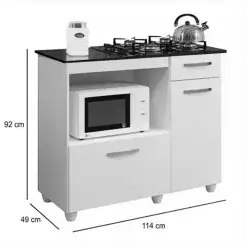 Balcao Violeta Para Cooktop 4 Bocas E Forno 2 Portas 1 Gaveta Kaiki Medidas