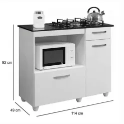 Balcao Violeta Para Cooktop 4 Bocas E Forno 2 Portas 1 Gaveta Kaiki Medidas
