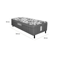 Cama Box Dackar Solteiro Ortopedica 88x188x52cm Orthoside Medidas