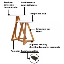 Conjunto Classic Mesa De Apoio E Lateral Tebarrot Detalhe
