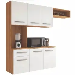 Cozinha Suspensa Belissima 6 Portas 1 Gaveta
