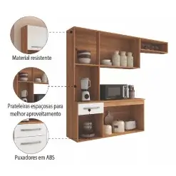 Cozinha Suspensa Belissima 6 Portas 1 Gaveta Fiorello Detalhe