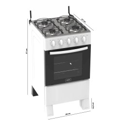 Fogao Ares 4 Bocas Manual Forno 50L Realce Medidas