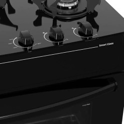 Fogao Smart Glass 5 Bocas Automatico Forno 94L Realce Detalhe