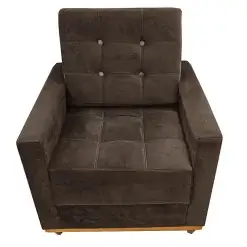 Poltrona Austria Em Linho Com Almofada Solta Uniao Marrom