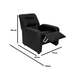 Poltrona Classic Reclinavel Tecido Corino Matrix Medidas