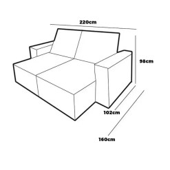 Sofa Cama Julia 4 Lugares Retratil Tecido Linho 220cm Zarat Medidas