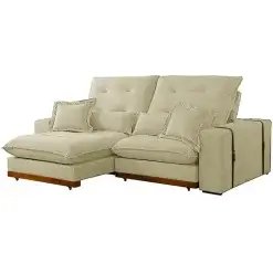 Sofa Toronto Em Linho 4 Lugares Retratil E Reclinavel 250cm Di Vitrine Bege