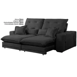 Sofa Toronto Em Linho 4 Lugares Retratil E Reclinavel 250cm Di Vitrine Medidas