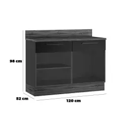 Balcao Exclusive 120cm 2 Portas 2 Gavetas Para Cozinha Itatiaia Medidas