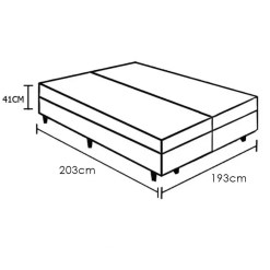Base Box Bipartida Bau King Em Suede Universal 41x203x193 Medidas